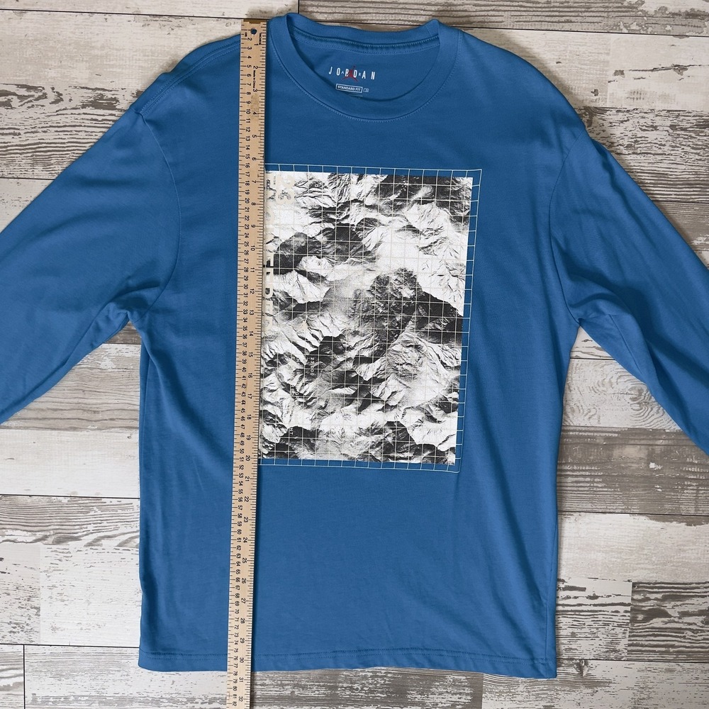 Jordan Shirt Mens Medium Long Sleeve 23 Engineered Grid Topo Graphic Crewneck - Picture 7 of 9